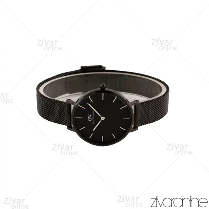 ساعت دنیل ولینگتون زنانه مشکی بند حصیری مدیوم 104716