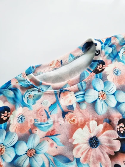 ست بلوز و شلوار مخمل طرح پاندا و گل