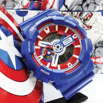 ساعت مچی جی شاک مدل CAPITÁN AMÉRICA | GA-110 | G-S-134