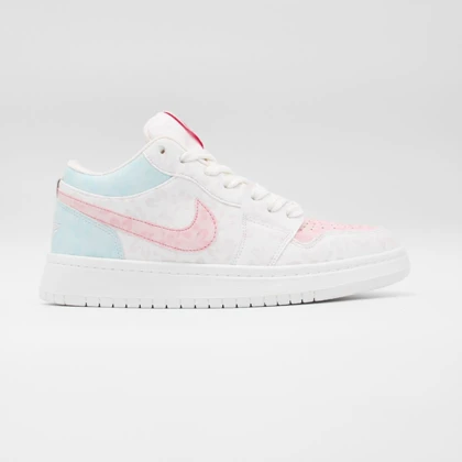 کتانی جردن 1 سفید صورتی کد 6078