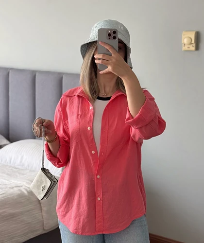 شومیز لینن صورتی CH&M210