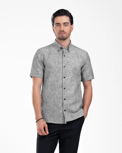 ام کی کالکشن پیراهن آستین کوتاه mk-22919-gray