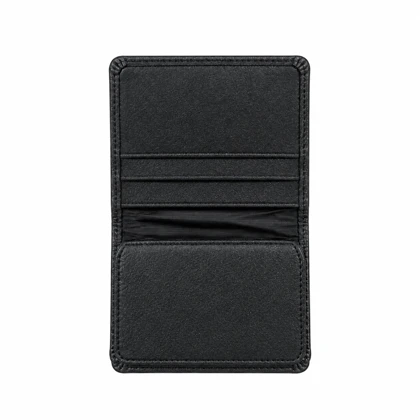 کیف کارتی چرم طبیعی مدل وکتور مشکی