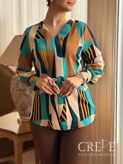 شومیز پیله دوقلو طرحدار