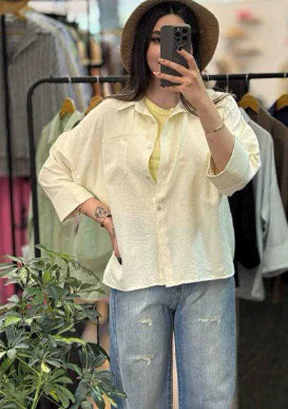 شومیز باکسی سیلک پری -2181