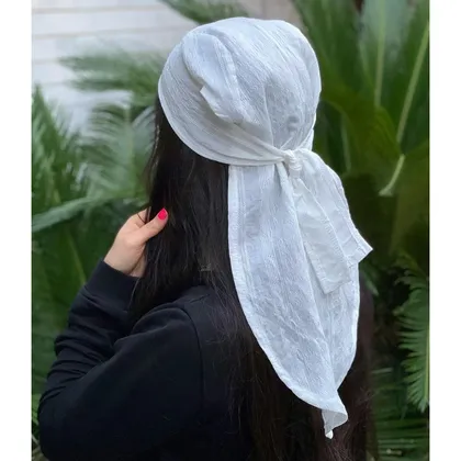 روسری دورگ/ سربند دخترانه اسپرت سفید