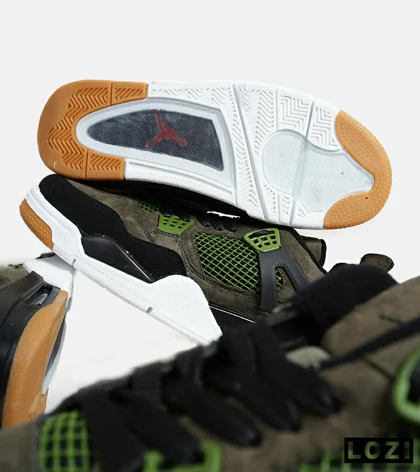 کتانی ساق‌دار بزرگ پا سبز مشکی Nike air jordan 4
