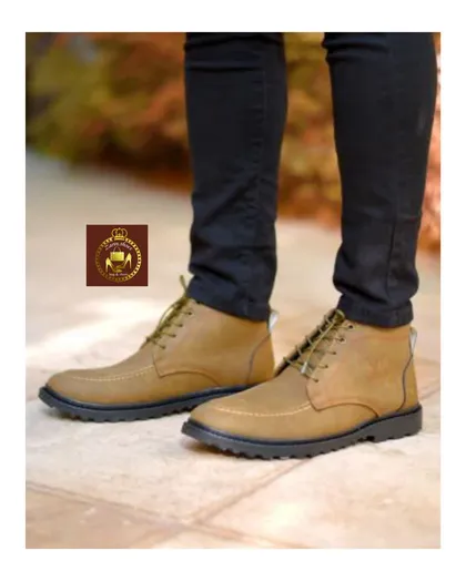 نیم بوت بند دار مردانه مدل Petres (زیتونی)