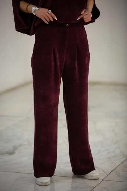 شلوار بگ زنانه بیسکوئیتی دو پیلی