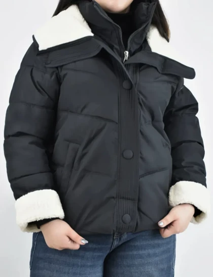 کاپشن سه دکمه دخترانه یقه تدی