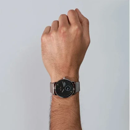 ساعت مچی عقربه ای زنانه مردانه تریوا (TRIWA) مدل Smoky Falken Steel mesh