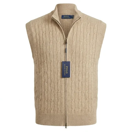 ژیله بافت تمام زیپ طرح مارپیچ برند Polo Ralph Lauren
