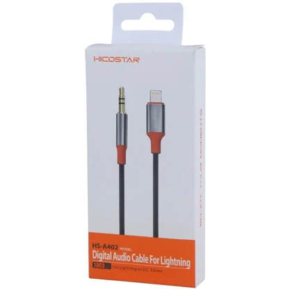 کابل aux به لایتنینگ هایکو استار HICOSTAR مدل HS-A402 طول 1 متر