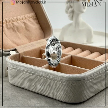 انگشتر زنانه آبکاری نقره رنگ ثابت کد ta10009