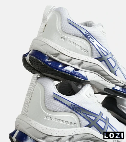 کفش کتانی مردانه سفید آبی ASICS GORETEX