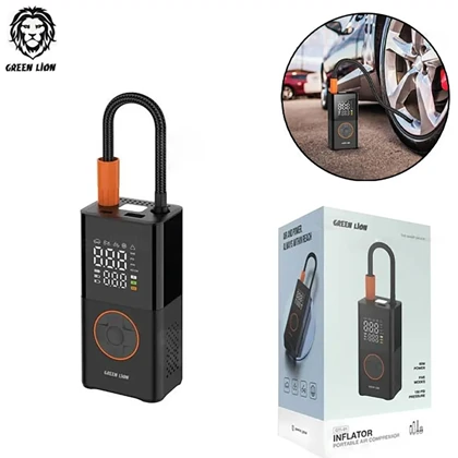 پمپ باد و چراغ قوه بی‌سیم شارژی گرین‌لاین GTI-01
