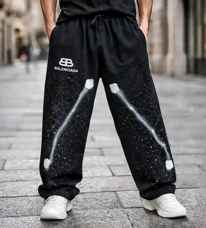 شلوار جاگر بگ بلن پارچه گلکسی پنبه کیفیت پرمیوم قد 110 سانت کد BB385