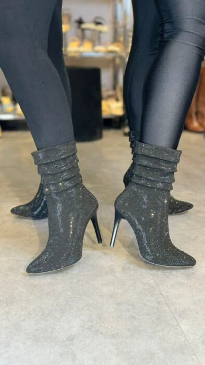 بوت پاشنه نگین چهار رج کد 2048