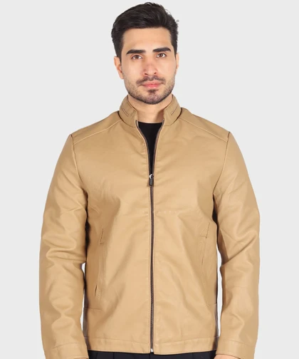 کت چرم مردانه ساده 6313