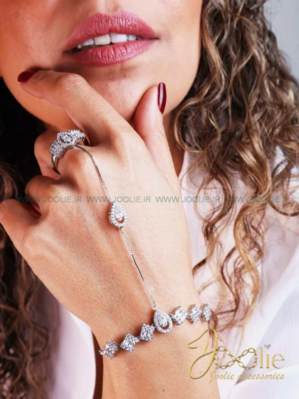 دستبند تیمه زنانه طرح طلا جواهر کد B2179