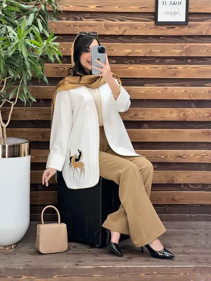 مانتو ژاکارد تیکه دوزی