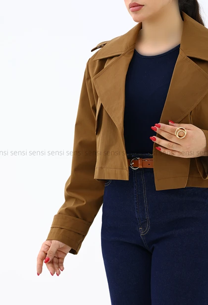 ترنچ کت تک شنل آستر دار کد1006801