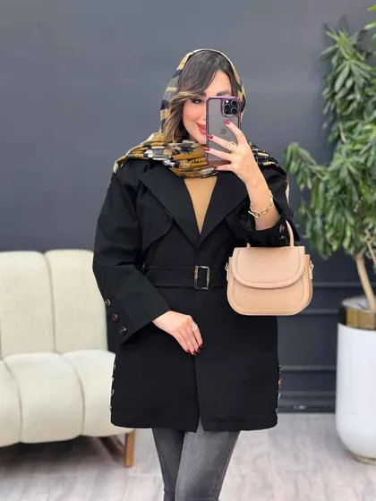 بارانی بغل چهاردکمه ژیله دار