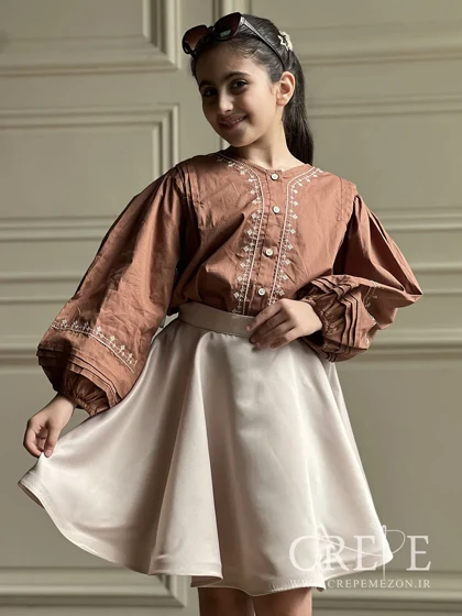 شومیز آستین پفی شماره دوزی