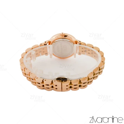 ساعت دنیل ولینگتون زنانه رزگلد صفحه صورتی ایندکس نگین‌دار 105444