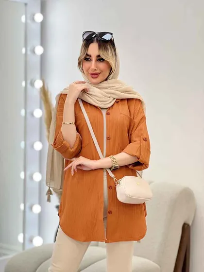 شومیز کراش آستین بند دار