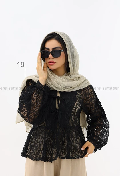 مانتو زنانه عروسکی گیپور کد1006095