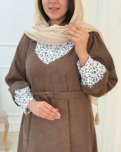 پیراهن زنانه آروشا ┃مخمل کبریتی