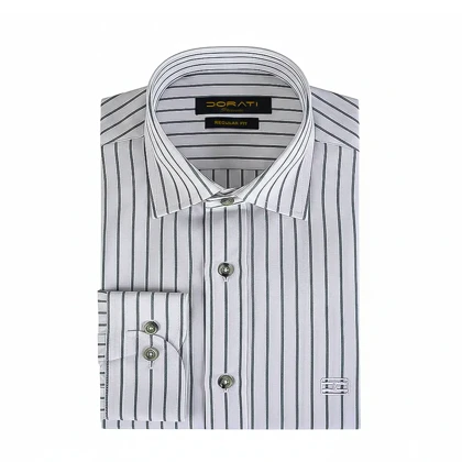 پیراهن مردانه رسمی راه راه سفید