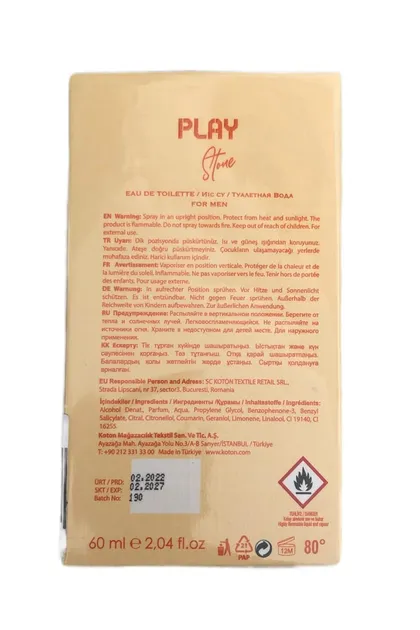 Play Stone 60 ml عطر مردانه Edt P2972S6120