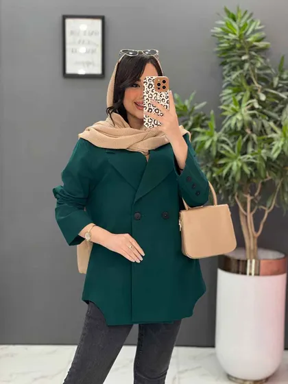 مانتو لینن دودکمه مدل آیریس