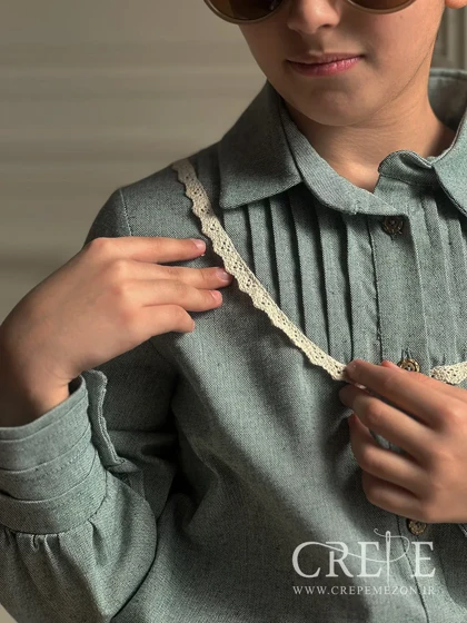 شومیز رگه دوزی لینن