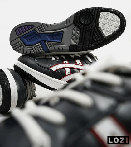 کفش کتانی مردانه مشکی سفید قرمز ASICS TIGER RUNNER II مدل 5680