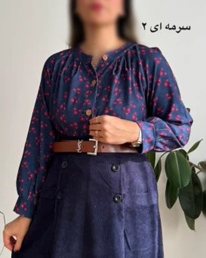 شومیز مخمل کبریتی طرحدار