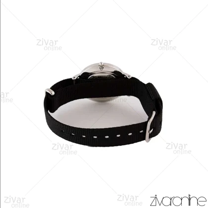 ساعت دنیل ولینگتون زنانه قاب سیلور صفحه مشکی بند برزنت مشکی 104971