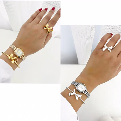 ست دستبند انگشتر پاپیون زنانه 901