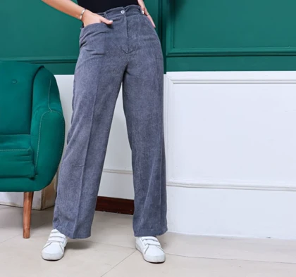 شلوار نیم بگ مخمل کبریتی