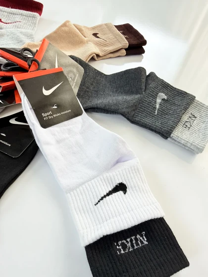 جوراب نیم ساق نخ پنبه دو کش نایکی Nike