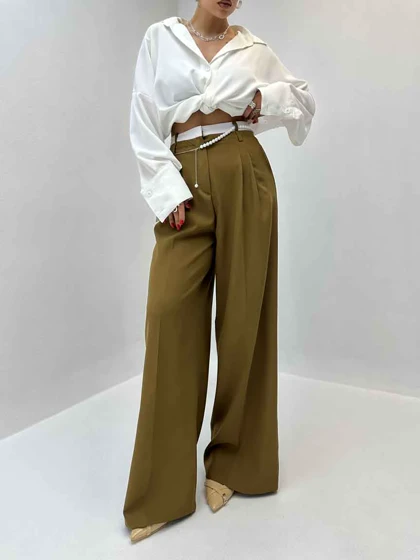 شلوار پارچه ای مرواریدی