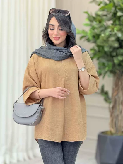 مانتو یقه ایستاده جلو بسته