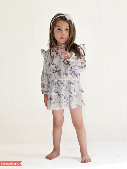 پیراهن سفید طرح پاپیون