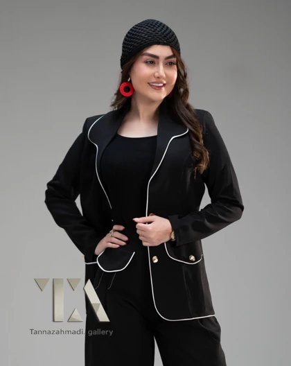 ست کت و شلوار پناه رنگ مشکی