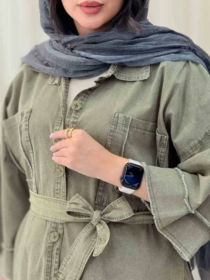مانتو دو جیب ریش دار پروین