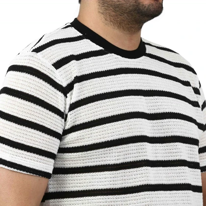 تیشرت آستین کوتاه بافت مردانه سیزر مدل 15512067