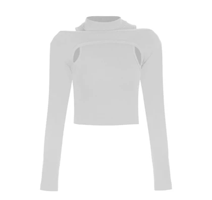کراپ تاپ زنانه پپا مدل Layer رنگ سفید
