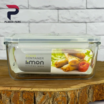 ظرف شیشه ای مستطیل 1.5 لیمون
